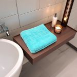 Prosop Luxury Bumbac 650g/m² 50x90cm Sky Blue Design Greek Border Absorbant - imagine 3