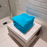 Set Prosoape Luxury Turcoaz 50x90cm Bumbac 650g/m² Greek Border - imagine 3