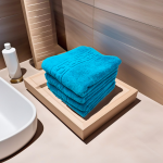 Set Prosoape Luxury Turcoaz 50x90cm Bumbac 650g/m² Greek Border - imagine 4