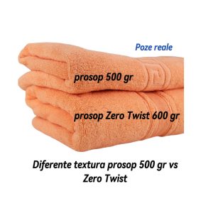 Prosop Ultra Pufos 50x90 cm 100% Bumbac Zero Twist 600 g/mp Peach 1 Prosop ultra pufos de lux 70x130 cm, 100% bumbac pieptănat Zero Twist, ultra-absorbant – PremiumSleep.ro