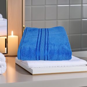 Prosop ultra pufos 50x90 cm, 100% bumbac pieptănat Zero Twist, ultra-absorbant albastru -PremiumSleep.ro