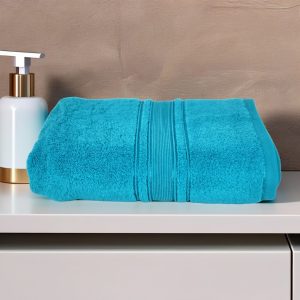 Prosop ultra pufos de lux 70x130 cm, 100% bumbac pieptănat Zero Twist, ultra-absorbant –turcoaz- PremiumSleep.ro