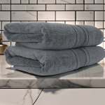 Set Prosoape Ultra Pufoase 70x130 cm 100% Bumbac Zero Twist 600 g/mp Gri - imagine 5