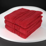 Set Prosoape Ultra-Pufoase 50x90 cm 100% Bumbac Pieptănat Zero Twist 600 g/mp,Rosu - imagine 5