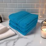 Set 3 Prosoape Ultra-Pufoase 50x90 cm Bumbac 600 g/mp Zero Twist Turcoaz - imagine 3