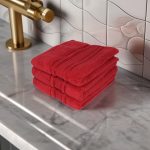 Set Prosoape Ultra-Pufoase 50x90 cm 100% Bumbac Pieptănat Zero Twist 600 g/mp,Rosu - imagine 2