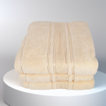 Set 3 Prosoape Ultra-Pufoase 100% Bumbac Pieptănat Zero Twist 600 g/mp Ivory - imagine 3