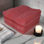 Set Prosoape Ultra-Pufoase 50x90 cm 100% Bumbac Zero Twist 600 g/mp,Corai - imagine 3