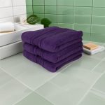 Set 3 Prosoape Ultra-Pufoase 50x90 cm 100% Bumbac Pieptănat 600 g/mp Mov - imagine 4