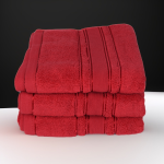 Set Prosoape Ultra-Pufoase 50x90 cm 100% Bumbac Pieptănat Zero Twist 600 g/mp,Rosu - imagine 4