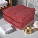 Set Prosoape Ultra-Pufoase 50x90 cm 100% Bumbac Zero Twist 600 g/mp,Corai - imagine 4