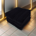 Set 3 Prosoape Ultra-Pufoase 50x90 cm 600 g/mp 100% Bumbac Negru Zero Twist - imagine 3