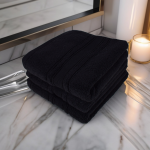 Set 3 Prosoape Ultra-Pufoase 50x90 cm 600 g/mp 100% Bumbac Negru Zero Twist - imagine 5