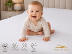 Husă de saltea impermeabilă bumbac frotir cu elastic 140×200 cm Alb – Protecție Completă