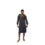 Halat de baie unisex din bumbac 100% pieptănat, gri, ideal pentru confort și absorbție maximă. Disponibil în mărimile S-M,