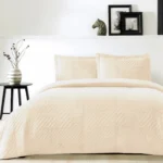 Cuvertura Pat Catifelată TAC DELUXE 250×240 cm Bej pentru 2 Persoane
