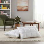 Set 2 Perne puf gasca tip fagure -80% puf 20% puf siliconizat alba 50X70 cm - imagine 2