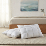Set 2 Perne puf gasca tip fagure -80% puf 20% puf siliconizat alba 50X70 cm - imagine 3