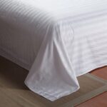 Cearceaf Pat 220x240 cm Premium Damasc Bumbac - Dunga 2 cm
