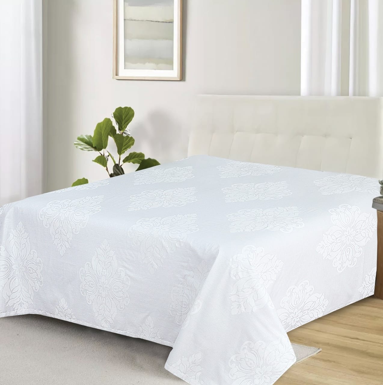 cearceaf-pat-dublu-plat-premium-240x260cm-bumbac-lorena-alb Cearceaf Pat Dublu Plat Premium 240x260cm - Bumbac 100% Lorena alb Deluxe - imagine 1