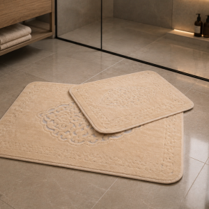 Covorașe Baie 100% Bumbac Antic Cappuccino Tropik - Design Elegant Antiderapante