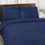 Lenjerie Pat Cross Albastru TAC Damasc Dublu Satinat Deluxe 100% Bumbac Natural Antisifonare