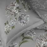 Lenjerie de Pat Eloide Gri TAC Bumbac Satinat Deluxe Antisifonare 100% Bumbac Mercelizat - imagine 2