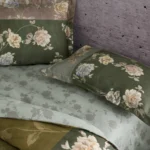 Lenjerie de Pat Lavinia TAC Bumbac Satinat DELUXE 100% Natural Antisifonare Design Modern - imagine 2