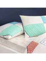 Lenjerie de Pat Luvina Turcoaz TAC cu elastic - Design Modern Antisifonare Premium - imagine 2