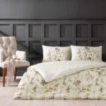 Lenjerie De Pat Nina Bej TAC Bumbac Ranforce Antisifonare Design Modern