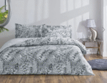 Lenjerie De Pat Orniva Gri TAC Deluxe 100% Bumbac Satinat 230x260 cm