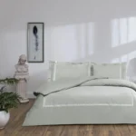 Lenjerie De Pat Salvoria Gri Deluxe 100% Bumbac Satinat TAC 230x260 cm