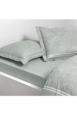 Lenjerie De Pat Salvoria Gri Deluxe 100% Bumbac Satinat TAC 230x260 cm - imagine 2