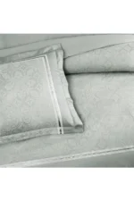 Lenjerie De Pat Salvoria Gri Deluxe 100% Bumbac Satinat TAC 230x260 cm - imagine 3