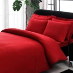 Lenjerie de pat Stripe rosu king size Premium TAC (Damasc dublu satinat DELUXE)