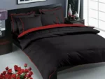 Lenjerie de Pat Prestige Negru TAC Bumbac Dublu Satinat DELUXE 300 TC