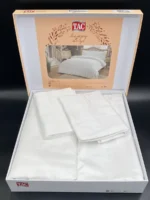 Lenjerie XXL De Pat Bumbac 100% Satinat Elegant TAC Mako-Satin Alb - imagine 2