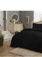 Lenjerie XXL De Pat Bumbac 100% Satinat Premium TAC Mako-Satin Negru Eleganță Confortabilă - imagine 3