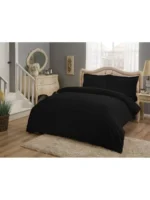 Lenjerie XXL De Pat Bumbac 100% Satinat Premium TAC Mako-Satin Negru Eleganță Confortabilă