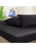 Lenjerie XXL De Pat Bumbac 100% Satinat Premium TAC Mako-Satin Negru Eleganță Confortabilă - imagine 2