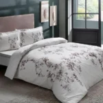 Lenjerie De Pat Liara Gri TAC Bumbac Satinat Deluxe 100% Mercelizat