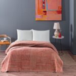 Patura Gable Kiremit TAC 200 x 220 cm Bumbac Acril pentru Primavara-Toamna