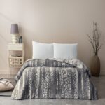 Patura Pentru Pat Savan Gri TAC 200 x 220 cm Bumbac 40% Acril 40%