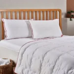 Pilota Dubla Matlasata TAC Balance Alba King Size 215x235cm cu Umplutura din Fibra de Microgel