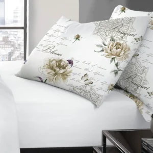 Fata perna 50x70cm Floral bej DELUXE Pucioasa (Bumbac)