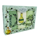Set Prosoape Bucătărie Olive 1 Gul 30x50cm 100% Bumbac 3 Bucăți - imagine 2