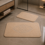 Covorașe Baie 100% Bumbac Antic Cappuccino Tropik - Design Elegant Antiderapante