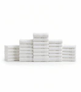 Set 45 Prosoape de Lux 70×130 cm, 650 g/m², 100% Bumbac Alb
