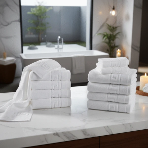 Set 12 bucati Prosoape Premium pentru Hotel & Acasă , 50×90 cm, Alb