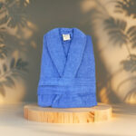 Halat Hotelier Frotir 100% Bumbac Pakistanez ,albastru,Unisex – Calitate Premium-S-M - imagine 2